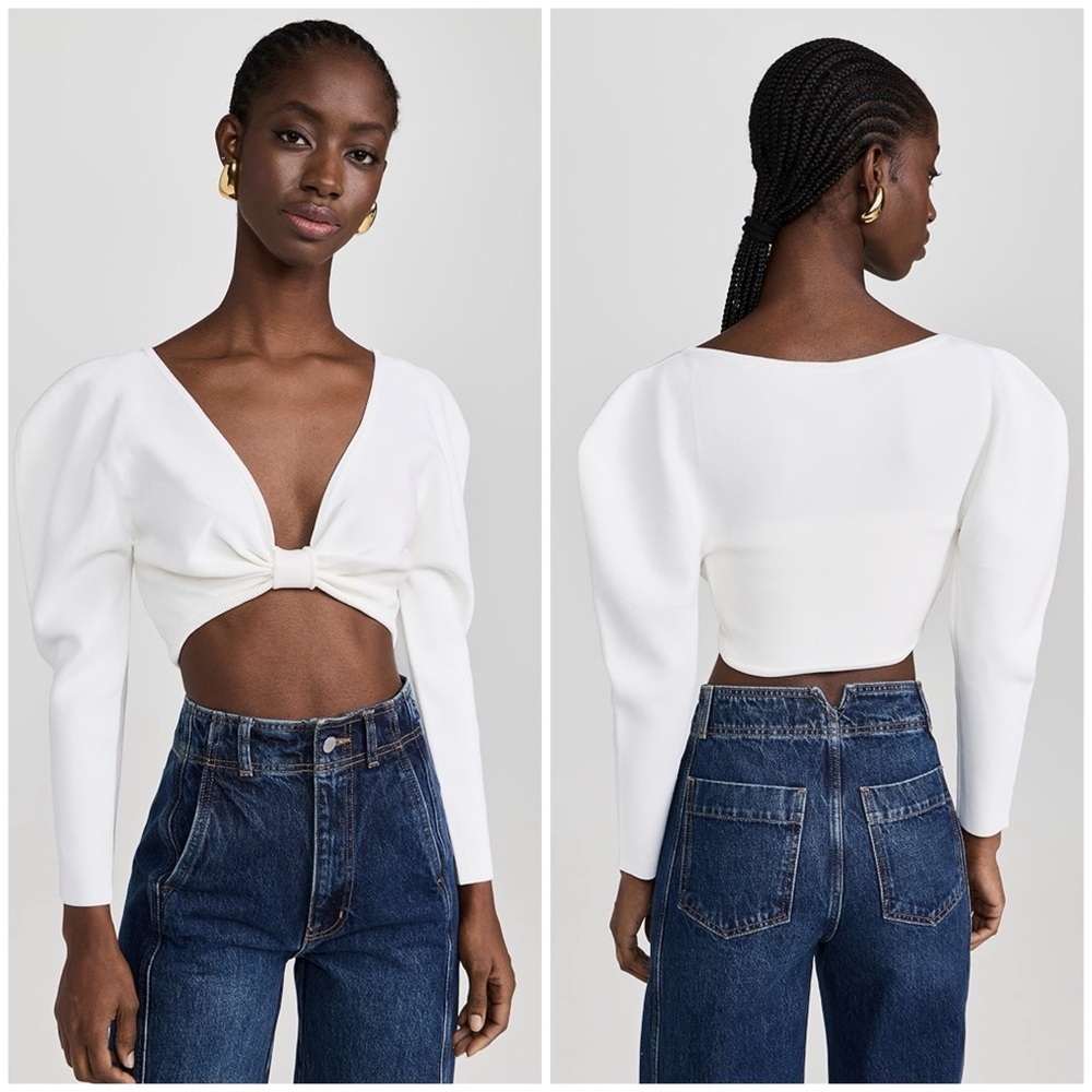 CULT GAIA Ellie Knit Top in Off White Size S